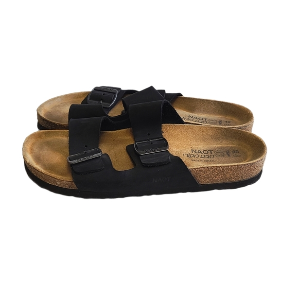 Naot Shoes - Naot black suade leather cork sandals size 40